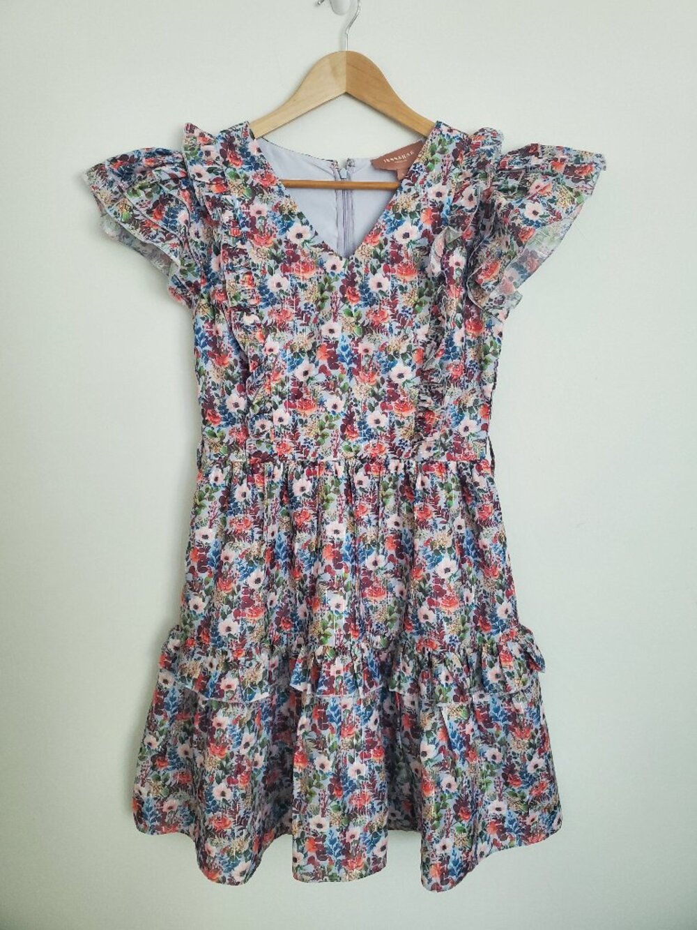 JessaKae Dress Floral Full Bloom Tiered Belted Mini Garden Tea Party SIZE SMALL - Picture 6 of 15